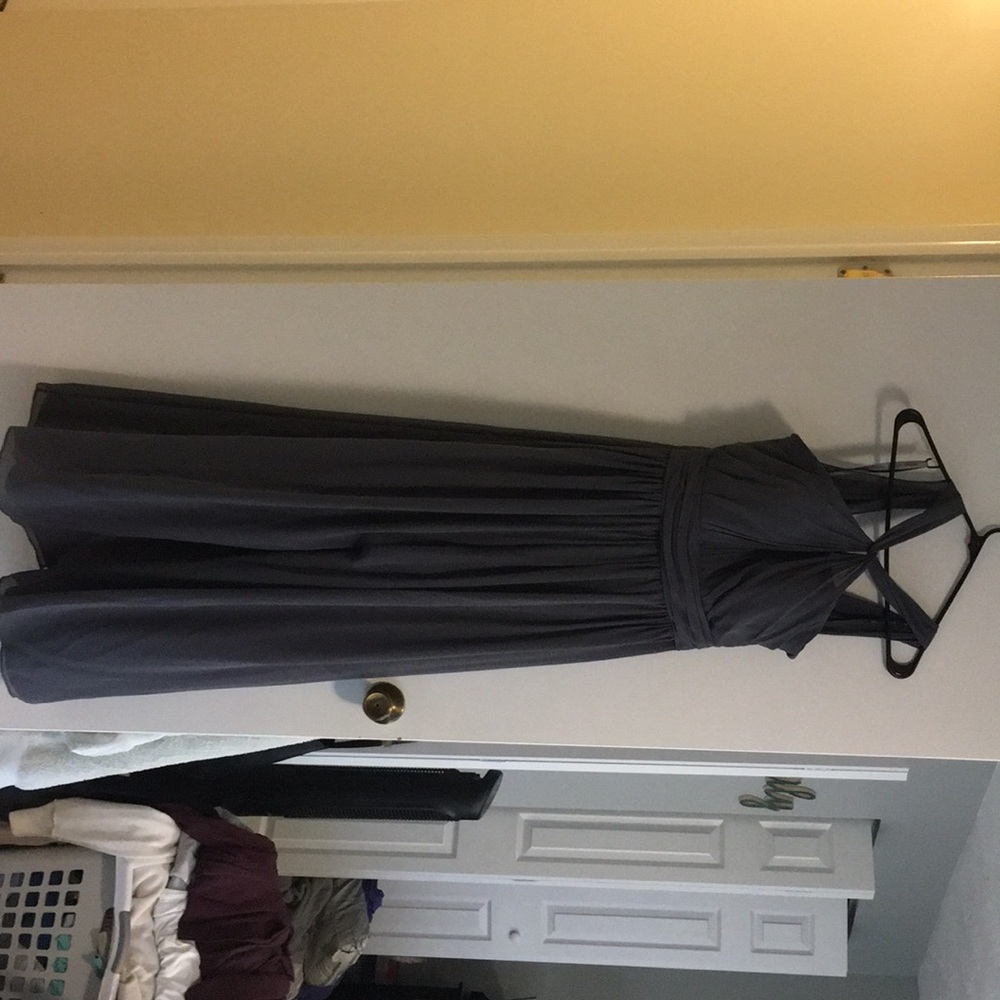 Peuter (gray) bill levkoff bridesmaid dress